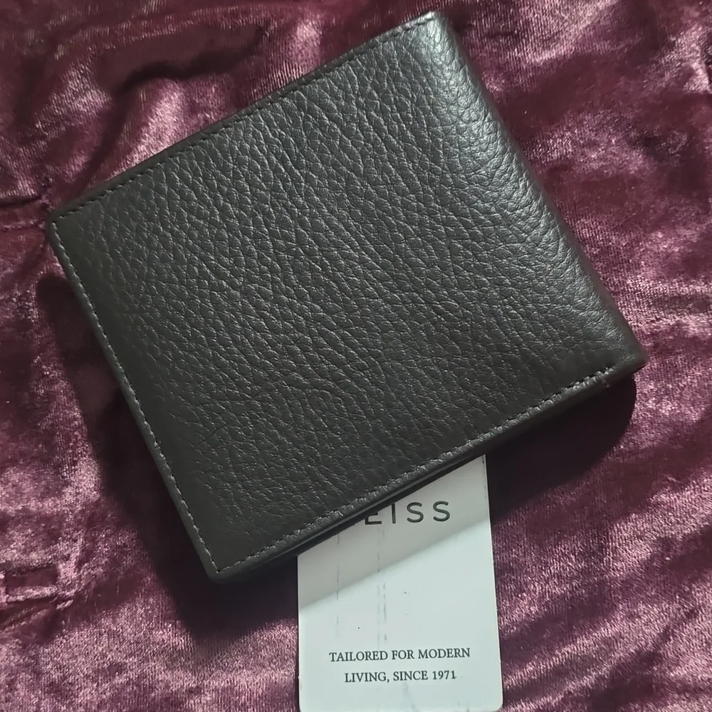 REISS Cabot Leather Wallet, Colour Black, Retail Price $80.00 USD